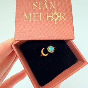 Mån- och opalvattentät guldpläterad utdragbar ring, 18k guldpläterat rostfritt stål, stapelring, semesterring, mattbeständig