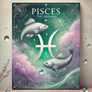 Pisces Zodiac Wall Art | Dreamy and Spiritual Astrology Poster | Serene Cosmic Decor for Home or Office