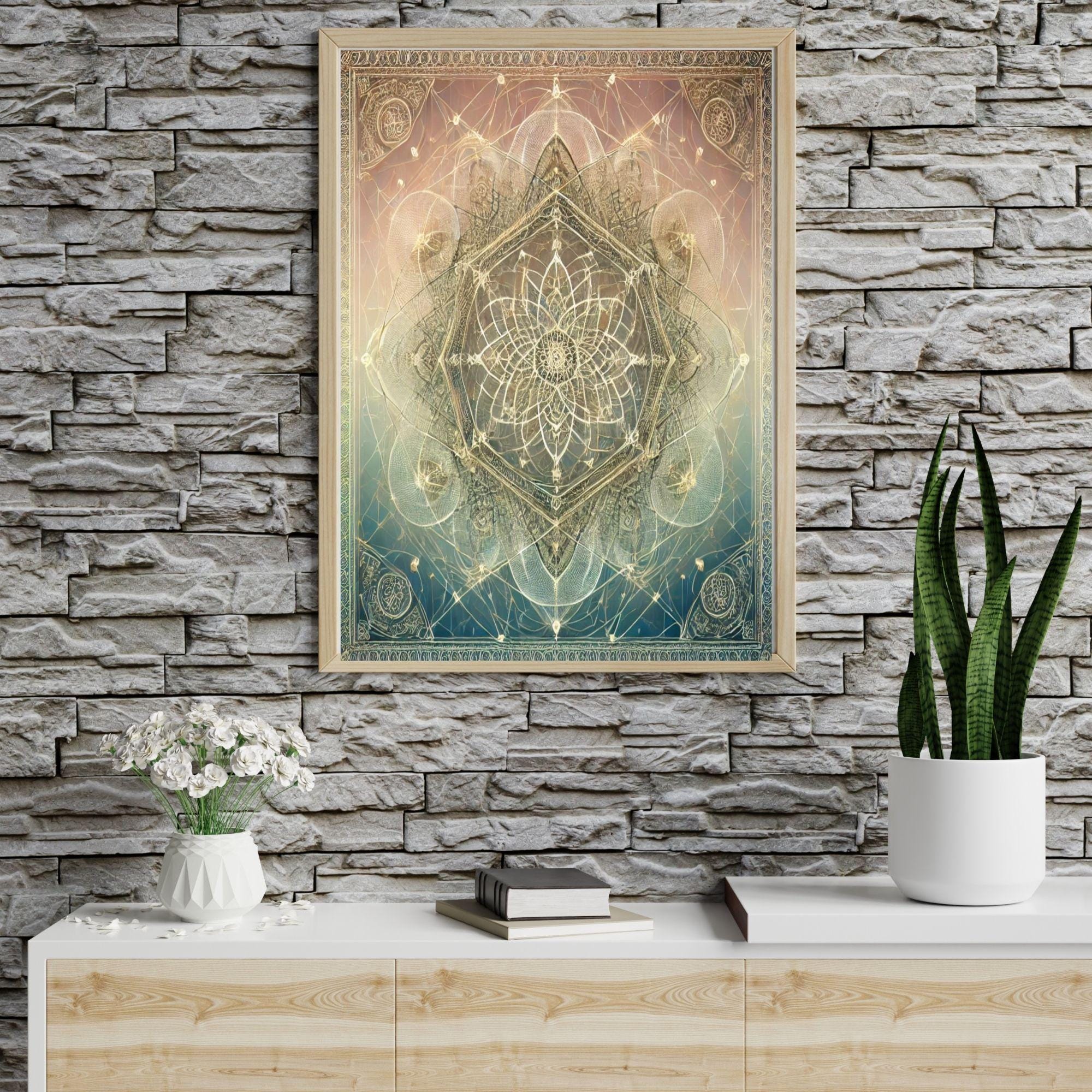 Sacred Geometry Digital Wall Art, Mystical Mandala Printable, Spiritual ...