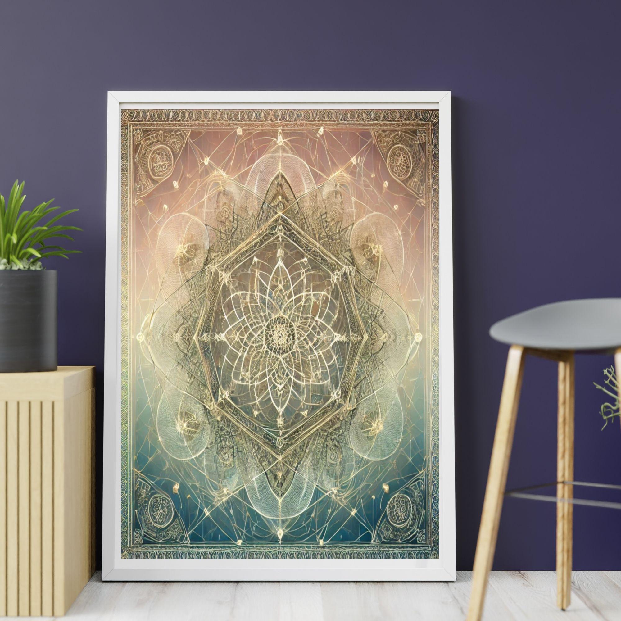 Sacred Geometry Digital Wall Art, Mystical Mandala Printable, Spiritual ...