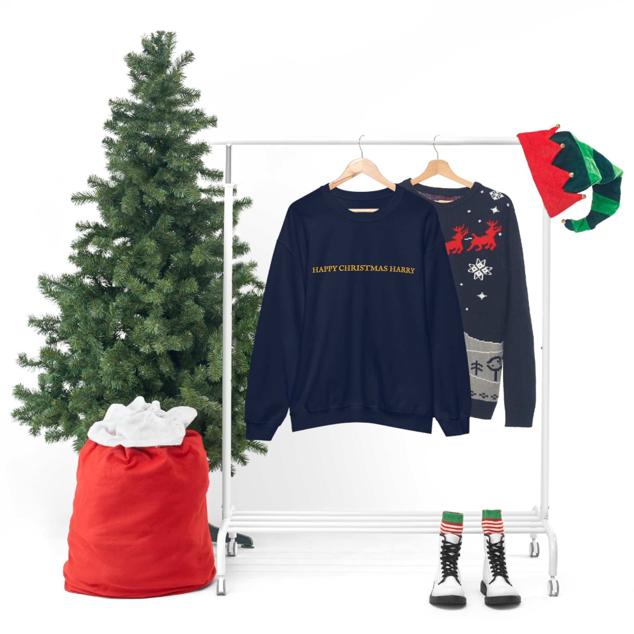 Happy Christmas Harry Harry Potter Inspired Christmas Sweater Harry Potter Fan Gift Christmas Sweater Christmas Harry Potter Etsy