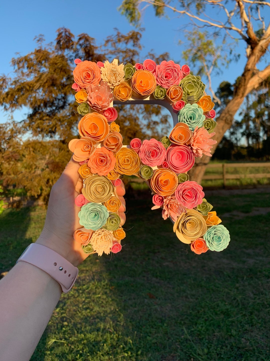 Paper Flower Wall Hanging Letters and Numbers Etsy