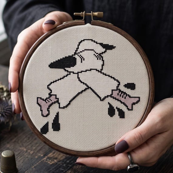 Goth Severed Fingers Cross Stitch Pattern, Horror Macabre Halloween Needlepoint, Snarky Spooky Embroidery, Instant Download PDF