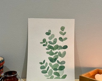 Original watercolor - [Eucalyptus] - Watercolor for plant lovers (original)