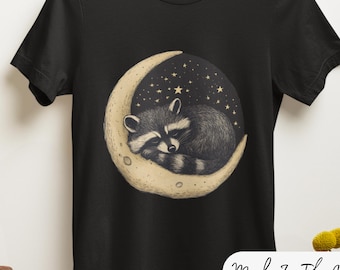 Retro T-shirt wasbeermaan, vintage grafische T-shirts, liefhebbers van wasbeer, grappig T-shirt wasbeer, wasbeercadeaus, shirt Galaxy, top Trash Panda