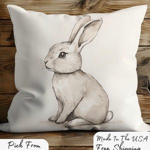Bonita almohada de poliéster hilado con forma de conejito, decoración del hogar, cojín de animalito, regalo de Pascua, decoración infantil, almohada para amantes de las mascotas, decoración primaveral