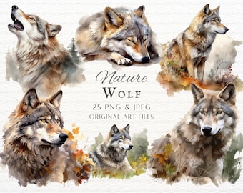 Wolf 25pc PNG & JPEG Bundle | Nature Wolf PNG | Printable Wolf Wall Art | Wolf Clipart | Wolves Commercial Use | Wolf Transparent | Wolf Art