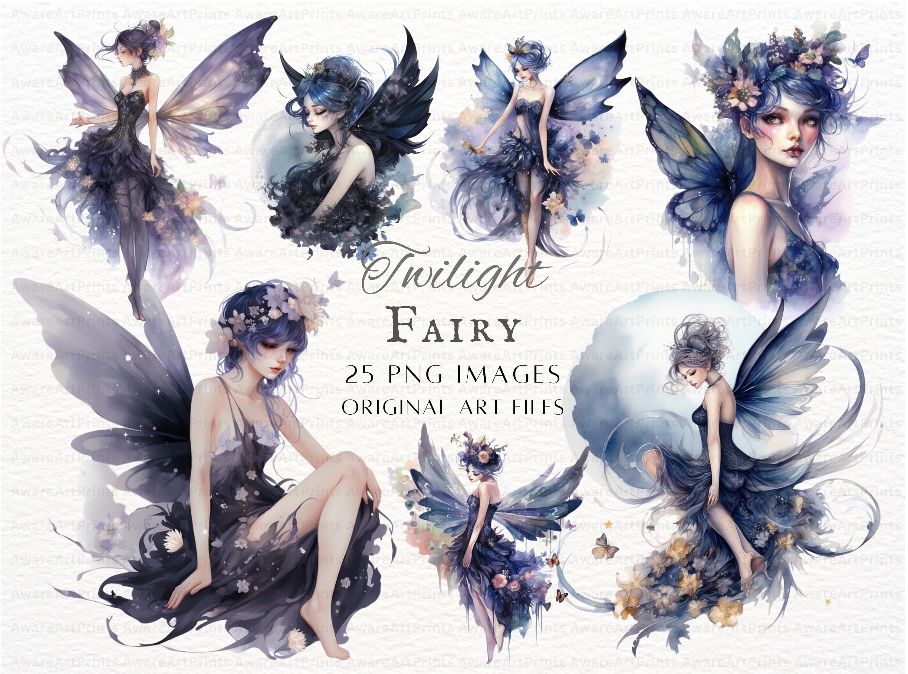 Enchanted Aqua Fairy Clipart Watercolor Eternal Blue Fairy Png