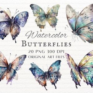 Aquarell Schmetterlinge PNG Bundle 20 Stück | Aquarell Schmetterling Clipart | Aquarell Schmetterling PNG | Schmetterling PNG | Schmetterling Kommerzielle Nutzung