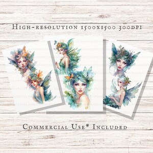 Aqua Fairy 25pc PNG & JPEG Bundle | Fairy PNG | Watercolor Fairy Commercial Use | Printable ...