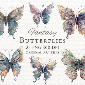 Fantasy Schmetterling 20 Stück PNG Bundle | Schmetterling Kunst PNG | Schmetterling PNG | Schmetterling Kommerzielle Nutzung | Schmetterling Cricut | Schmetterling Sticker Art