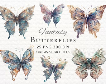Fantasy Butterfly 20pc PNG Bundle | Butterfly Art PNG | Butterfly PNG | Butterfly Commercial Use | Butterfly Cricut | Butterfly Sticker Art