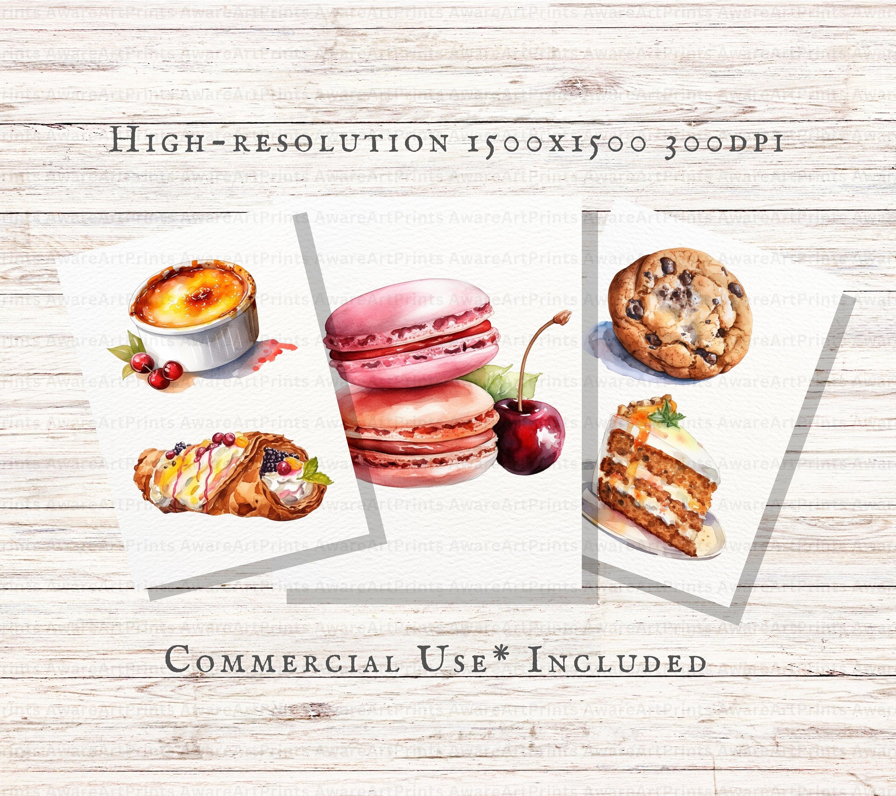 Watercolor Dessert 20pc PNG & JPEG | Dessert PNG | Cake Clipart ...