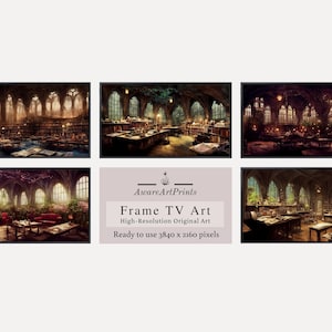 Samsung Frame TV Bundle Fantasy Art | Samsung Frame TV Art | Frame TV Wizard School Art | Wizardry Frame Tv Art | Wizard Fantasy Frame Tv