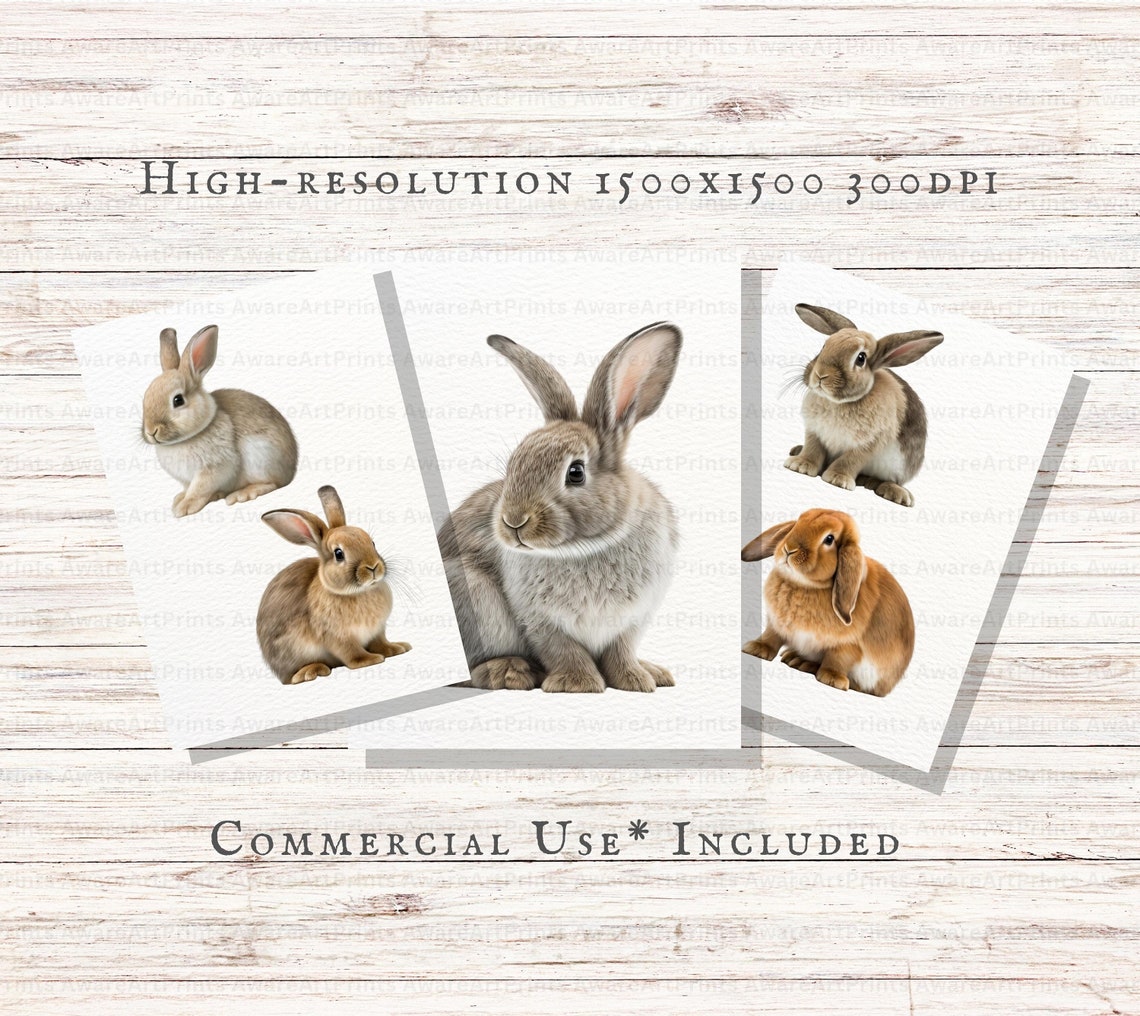 Bunnies 20pc PNG & JPEG Bundle | Bunnies PNG | Bunnies Commercial Use ...