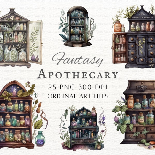 Apothecary Bundle 25pc PNG | Apothecary Commercial Use | Apothecary PNG | Apothecary Clipart | Witch Apothecary Png | Witchy Apothecary Png