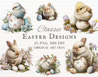 Easter Designs Clipart 25pc Bundle | Easter PNG Commercial Use | Easter PNG | Easter PNG | Easter Clipart Png | Easter Bunny Clipart Png