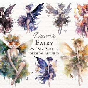 Fairy Dancers 25pc PNG & JPEG Bundle | Fairy PNG | Fairy Ephemera Commercial Use | Printable Fairy | Fairy Junk Journal Art | Fairy Clipart