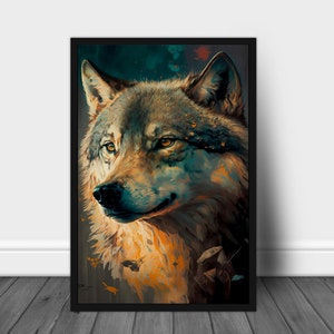 Wolf Printable Painting Digital Art | Printable Wolf Art | Wolf Painting Download | Wolf Art Download | Wolf Printable Art | Wolf Download