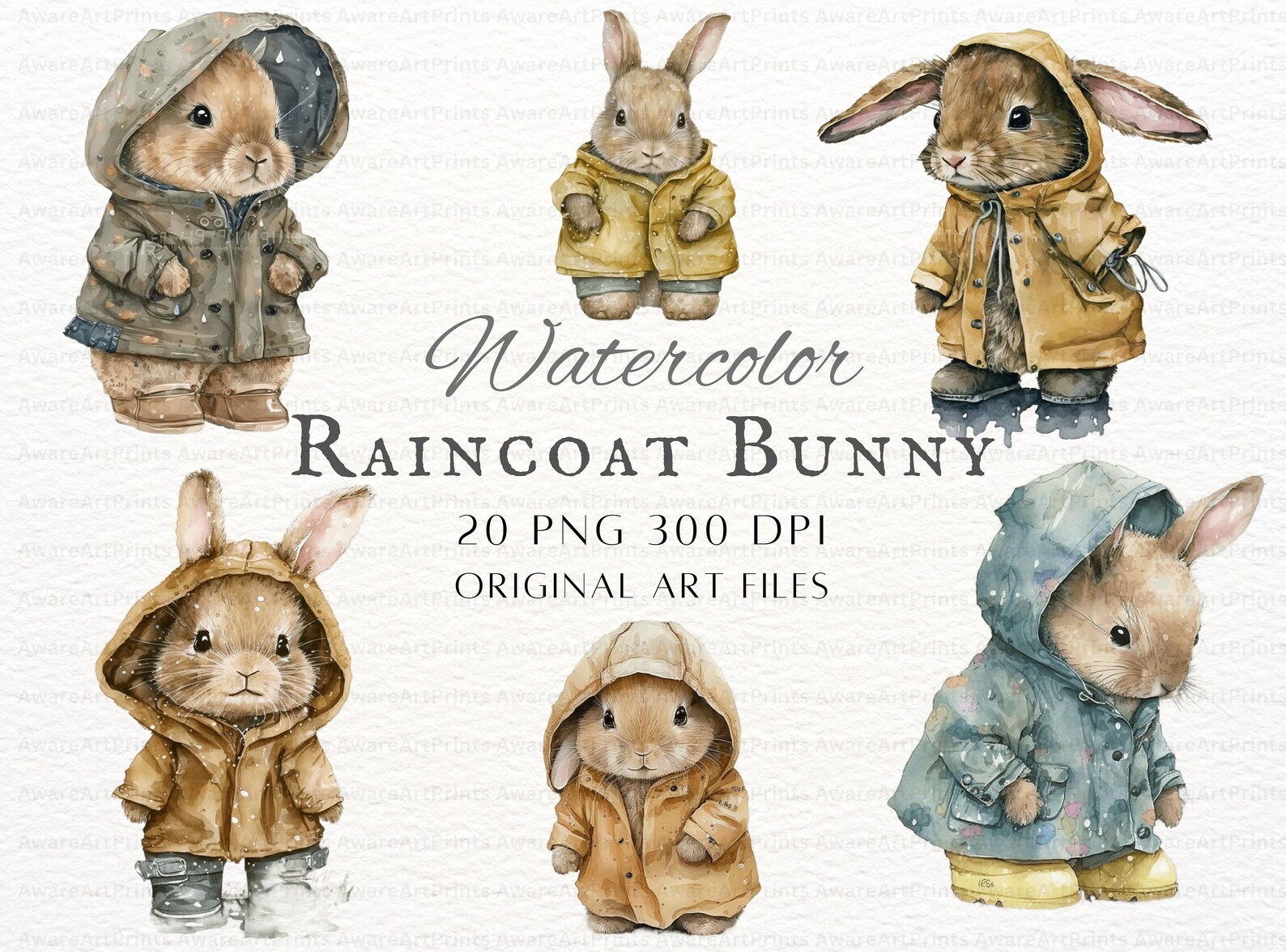 Raincoat Rabbit Raincoat Bunny 20pc PNG & JPEG | Raincoat Bunny PNG | Raincoat Rabbit ...