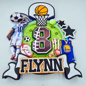 Sport cake topper/ sport theme cake topper / football cake topper / soccer cake topper / basketball cake topper / sporty theme party