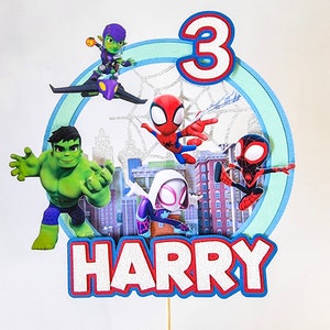 Spidey and his Amazing Friends Cake Topper / Spidey / Spidey Kids/Cake decoration/personalised name & age