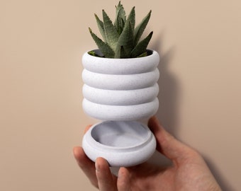 Modern Wall Mounted Planter with Hidden Drip Tray | Big Bubbles