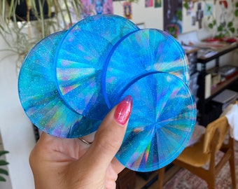 Holographic Blue Coaster