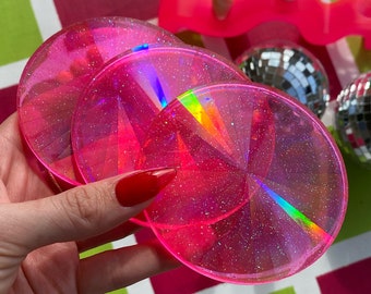 Pink Holographic Coaster