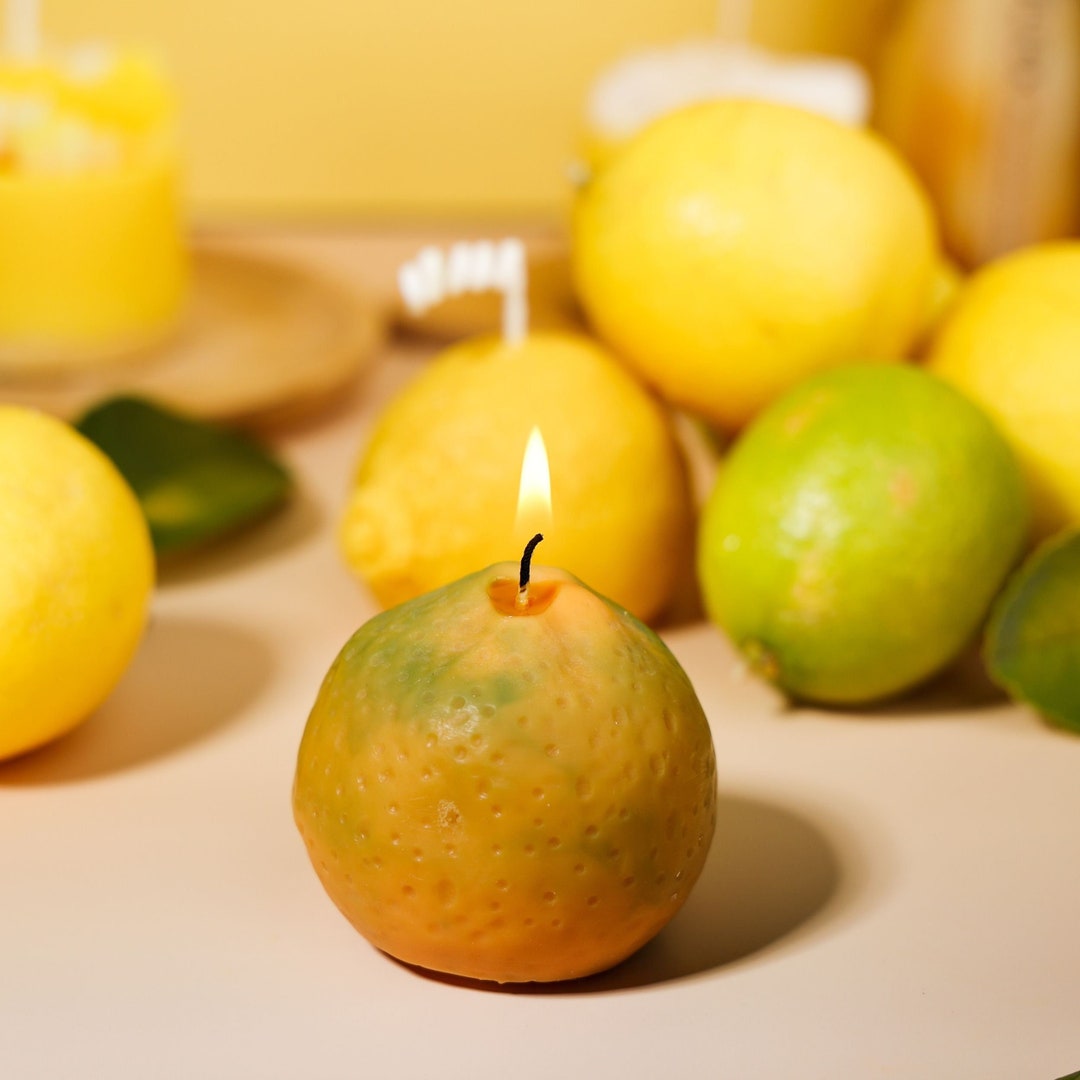 Cute Mandarin Candle Shaped Fruit Natural Scent Orange Decorative Candles for Kitchen Fresh
