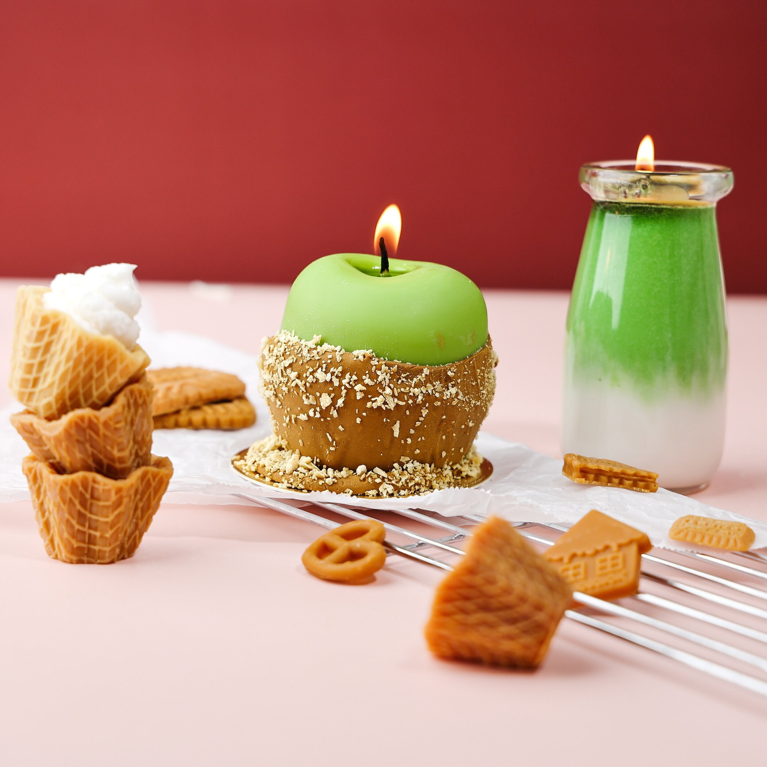 Apple Caramel Scented Soy Candle Autumn Home Decorative