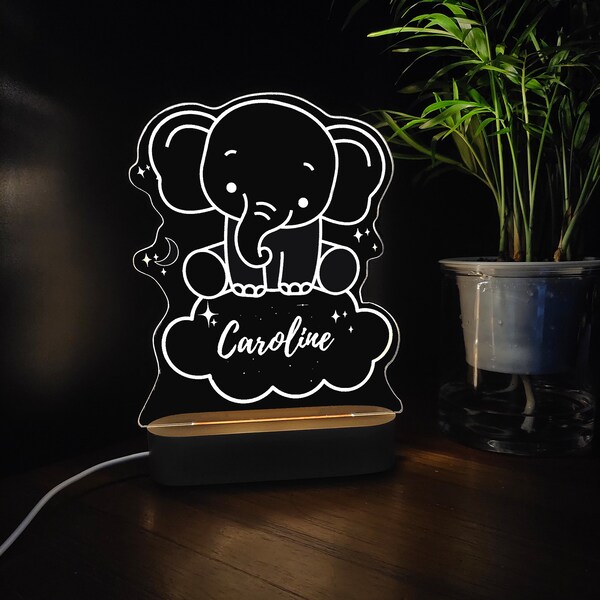Elephant Night Light Etsy