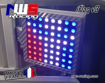 SimRacing iFlag v3 FLAT Edition 64 LEDs, indicador de marcha, visualización de bandera y proximidad