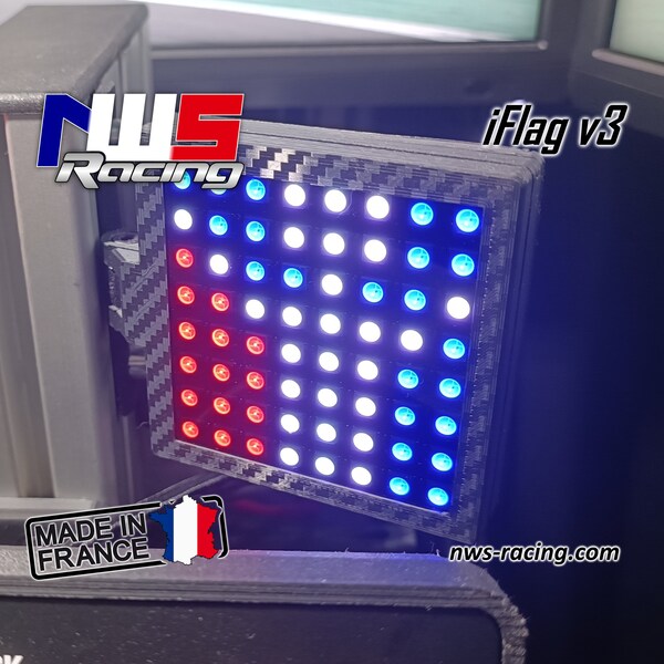 SimRacing iFlag v3 FLAT Edition 64 LEDs, gear indicator, afficheur de drapeau et proximité