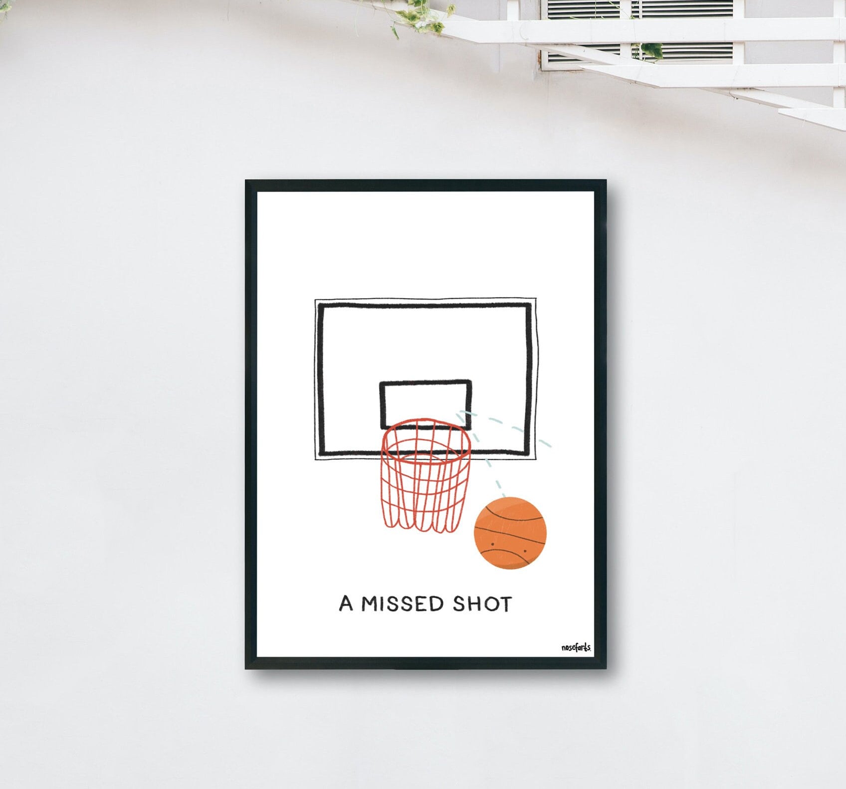 A Missed Shot Basketball Printable Wall Art Downloadable Poster Print