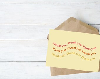 Printable Simple Thank You Card - Etsy