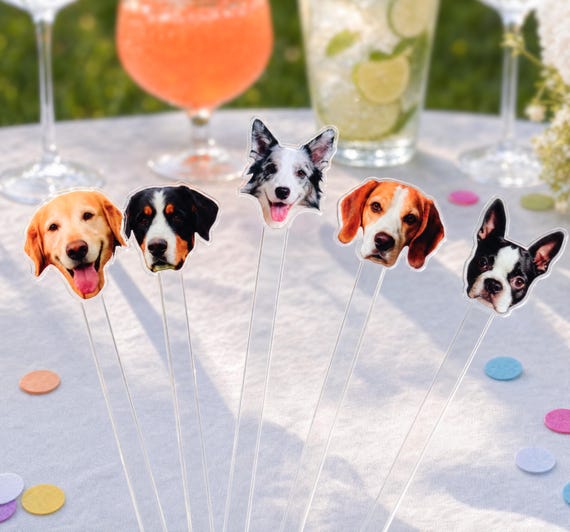 Custom Wedding Pet Cocktail Stir Sticks, Personalized Dog Cat Drink Stirrers, Acrylic Swizzle Sticks for Wedding Bar Decor