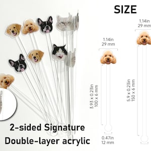 Custom Wedding Pet Cocktail Stir Sticks, Personalized Dog Cat Drink Stirrers, Acrylic Swizzle Sticks for Wedding Bar Decor image 6