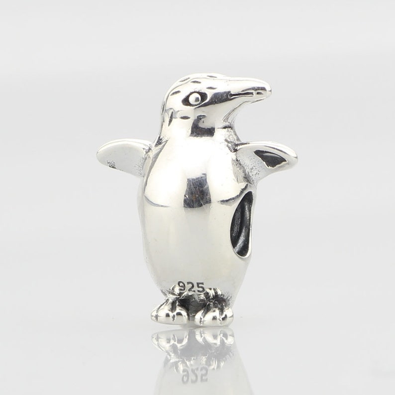 Penguin Charm Made From Sterling Silver 925 And Enamel Compatible With European Charm Bracelets image 3