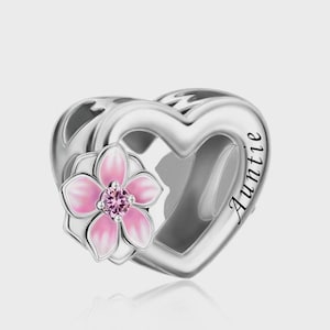 Tante Herz Charm Love you to the moon and back Herz 925 Silber Charm European Style Armband, Charm Halskette