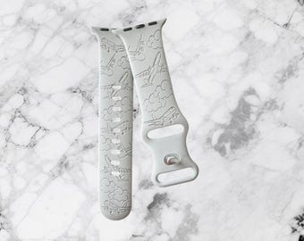 Correa deportiva de silicona para Apple Watch (38 mm, 40 mm, 41 mm, 42 mm, 44 mm, 45 mm, 46 mm y 49 mm) con grabado de aviación, avión y piloto.