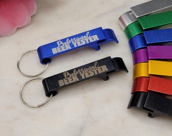 Professional beer taster Bottle Opener Keyring  Custom Engraved University Student Gift Unique Graduation Present, Practical Dorm Accessory