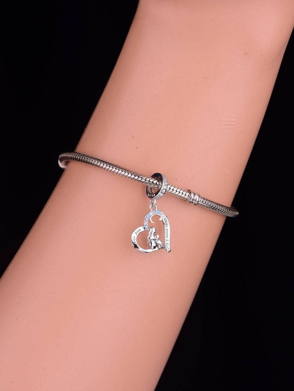 Ciondolo Per Il Compleanno Della Mamma Compatibile Con Pandora, Regalo In Argento Sterling 925, Pendente "Ti Amo Fino Alla Luna E Ritorno" - Italia