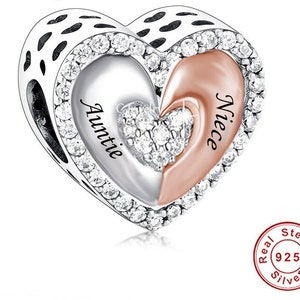 Tante & Nichte Charm europäischen Stil, 925 Sterling Silber, Mutter Sohn Schmuck,