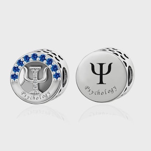 Psychology Charm Beads Silver Medical Charms 925 Silver Charm European style Bracelet Necklace Charm occupational signs charm Job