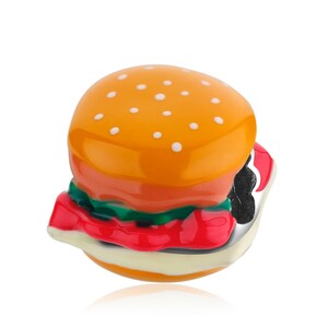 Hamburger Charm Enamel Charm 925 Sterling Silver Charm Bead Fit For Bracelets And Necklaces Burger charm