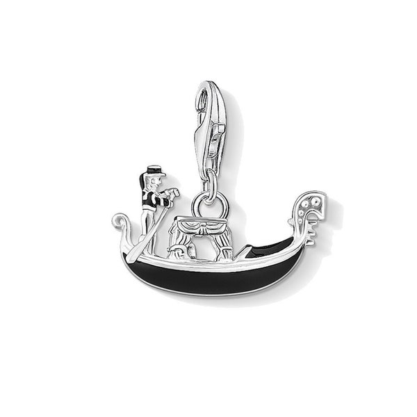 Charm pendentif gondole de Venise en argent sterling 925 pour bracelets européens pince de homard Italie voyage vacances bijoux Venise Italie souvenir