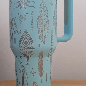 Boho, regalo da giardino, regalo floreale, regalo di fiori, bicchiere termico a doppia parete da 40 once con manici, regalo per mamma, nonna, sorella, nipote