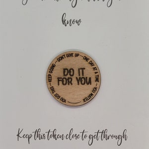 Gettone abbraccio tascabile in legno Sei abbastanza - Fallo per te - Ispirazione, pensando a te, Regalo Pick Me Up, Motivazione, Amicizia