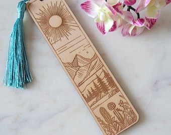 Hiking, Camping, Adventure Wooden Personalized Bookmark, Gifts For Teacher, Wooden Bookmark, Gifts For Readers, Gift For Women, mom, sister